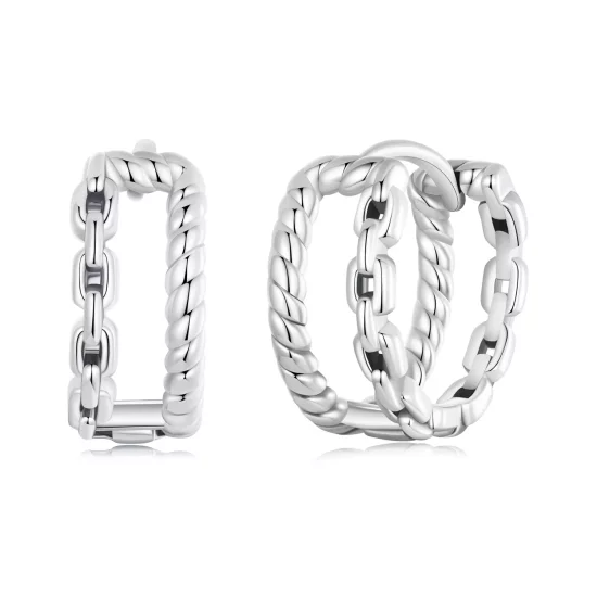 (imagen para) Charm de hebilla de oreja de doble capa estilo PANDORA - SCE1702