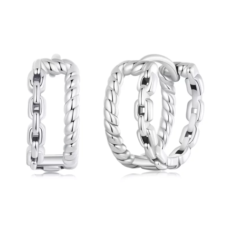 (imagen para) Charm de hebilla de oreja de doble capa estilo PANDORA - SCE1702