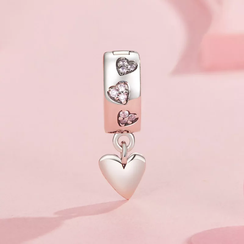 (imagen para) Charm de hebilla de silicona con forma de corazón inteligente estilo PANDORA - S - Ver 2