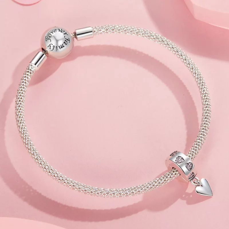 (imagen para) Charm de hebilla de silicona con forma de corazón inteligente estilo PANDORA - S - Ver 5