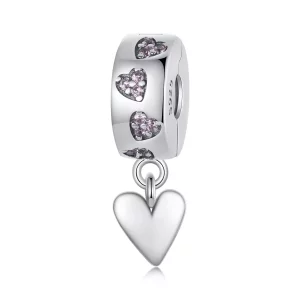 (imagen para) Charm de hebilla de silicona con forma de corazón inteligente estilo PANDORA - SCC2694