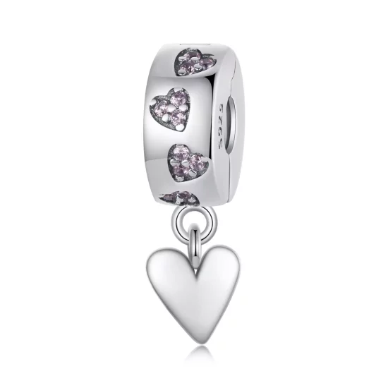 (imagen para) Charm de hebilla de silicona con forma de corazón inteligente estilo PANDORA - SCC2694