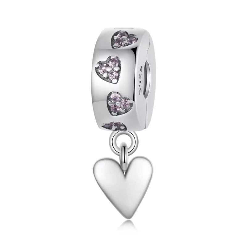 (imagen para) Charm de hebilla de silicona con forma de corazón inteligente estilo PANDORA - SCC2694