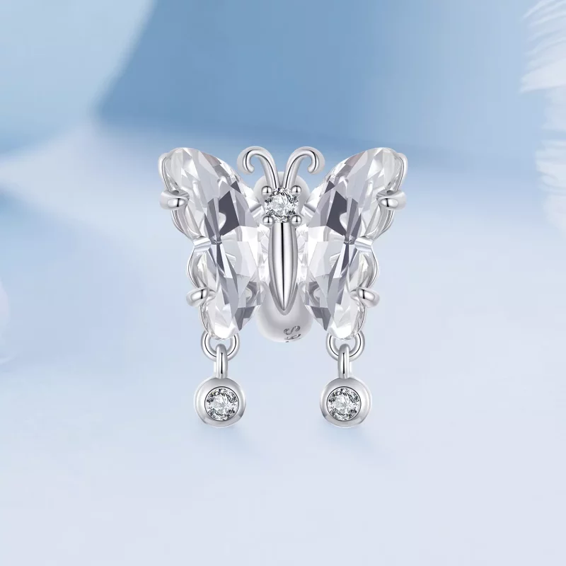 (imagen para) Charm de mariposa brillante estilo PANDORA - BSC965 - Ver 2