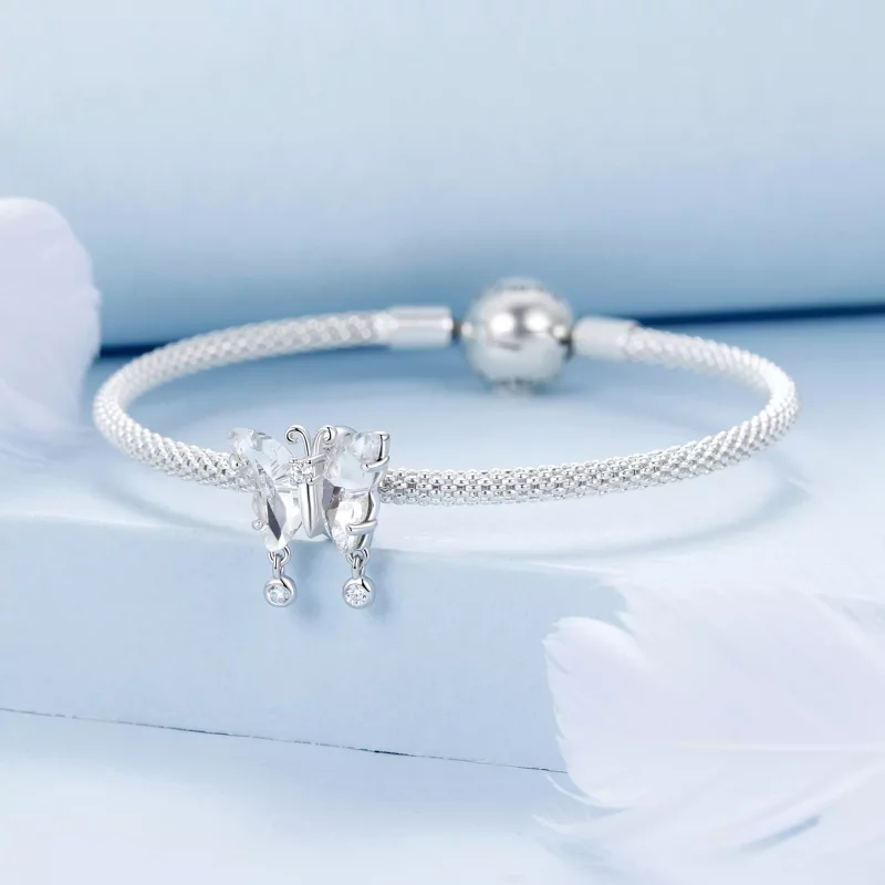 (imagen para) Charm de mariposa brillante estilo PANDORA - BSC965 - Ver 3
