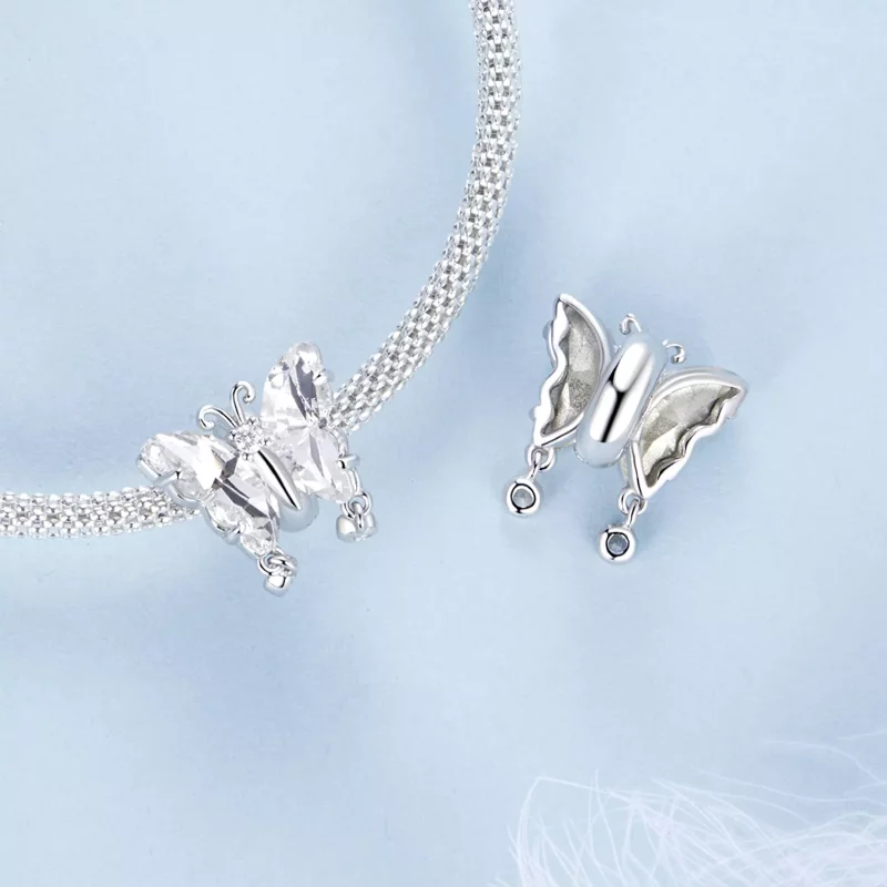 (imagen para) Charm de mariposa brillante estilo PANDORA - BSC965 - Ver 4