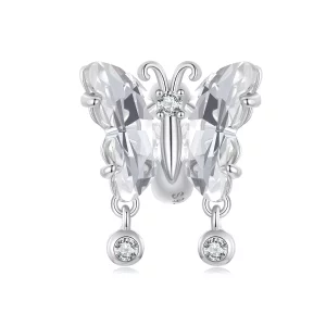 Charm de mariposa brillante estilo PANDORA - BSC965 (imagen para) Charm de mariposa brillante estilo PANDORA - BSC965