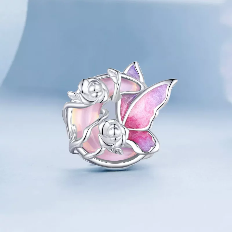 (imagen para) Charm de mariposa con luz de luna de neón estilo PANDORA - BSC968 - Ver 2