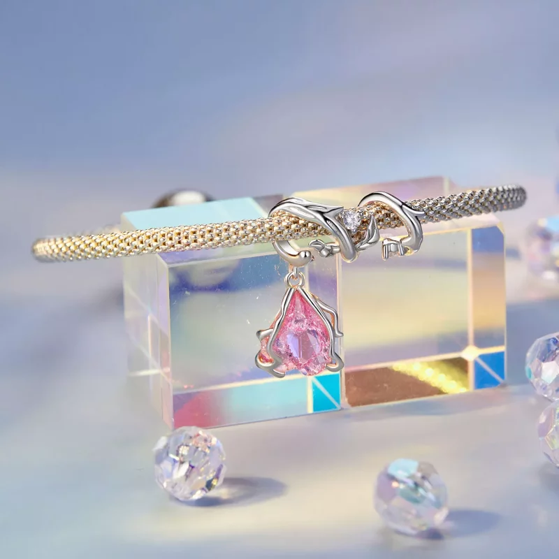 (imagen para) Charm de rosa marchita estilo PANDORA - SCC2697 - Ver 3