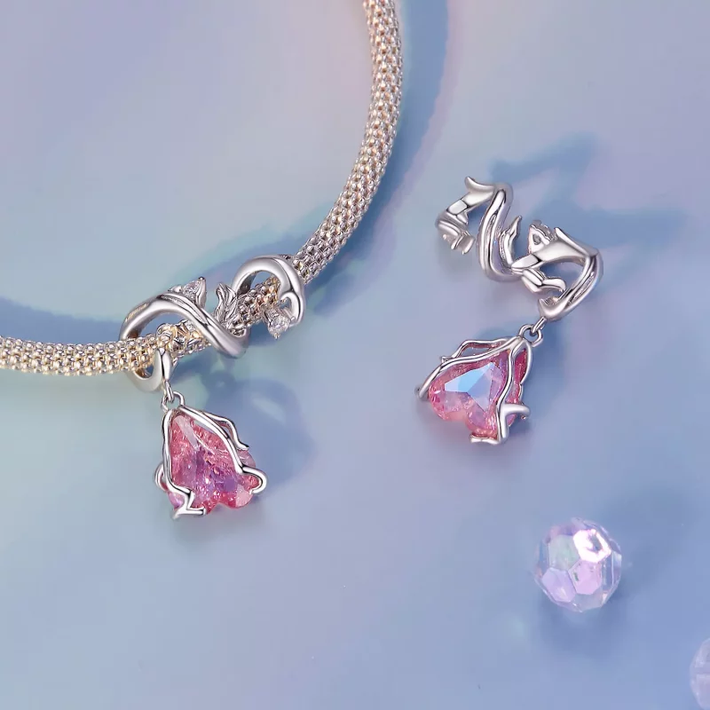 (imagen para) Charm de rosa marchita estilo PANDORA - SCC2697 - Ver 4