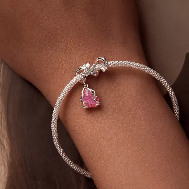 (imagen para) Charm de rosa marchita estilo PANDORA - SCC2697 - Ver 6