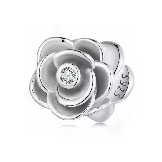 (imagen para) Charm tridimensional con forma de rosa estilo PANDORA - SCC2705
