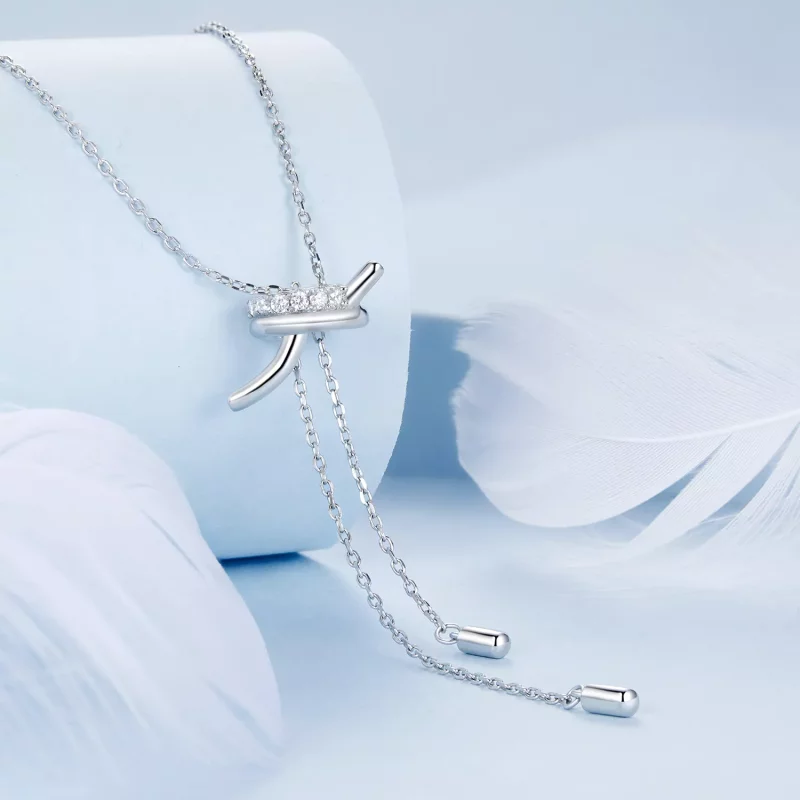 (imagen para) Collar con nudo en forma de Y estilo PANDORA - BSN370 - Ver 2