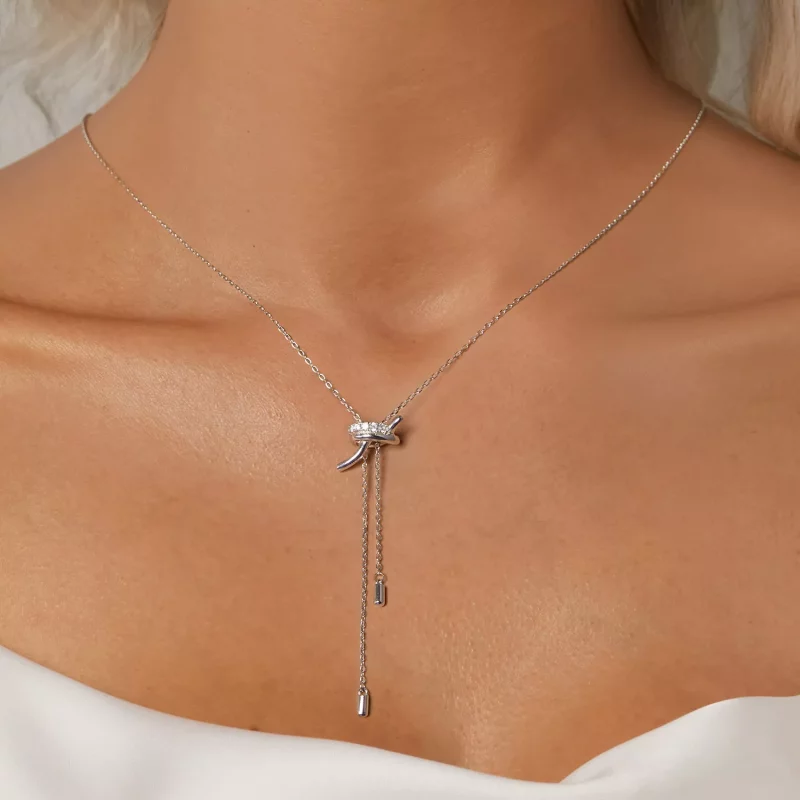 (imagen para) Collar con nudo en forma de Y estilo PANDORA - BSN370 - Ver 5