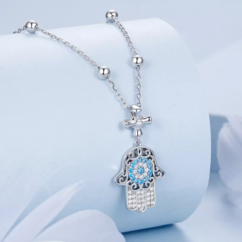 (imagen para) Collar de la mano de Fátima estilo PANDORA - BSN369 - Ver 2