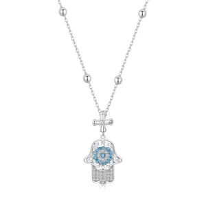 Collar de la mano de Fátima estilo PANDORA - BSN369 (imagen para) Collar de la mano de Fátima estilo PANDORA - BSN369
