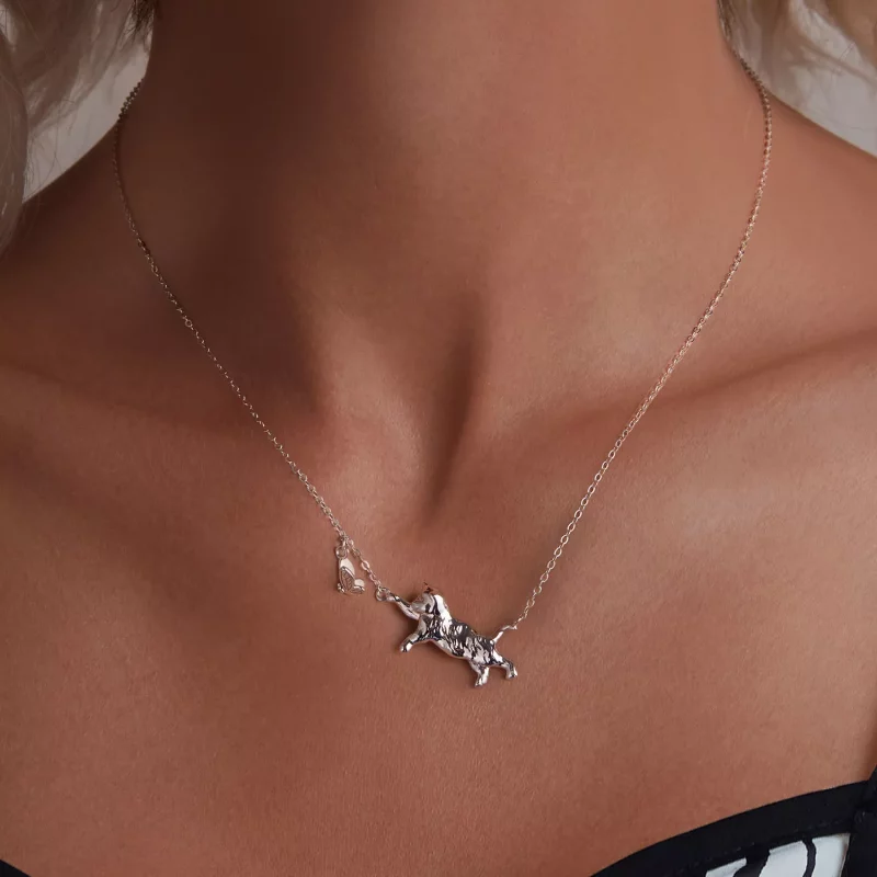 (imagen para) Collar estilo PANDORA con gato y mariposa - SCN514 - Ver 5
