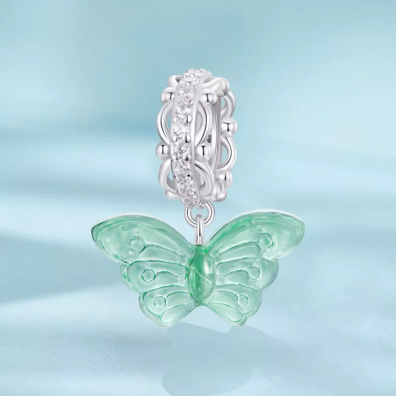 (imagen para) Dije de mariposa verde estilo PANDORA - SCC2712 - Ver 2