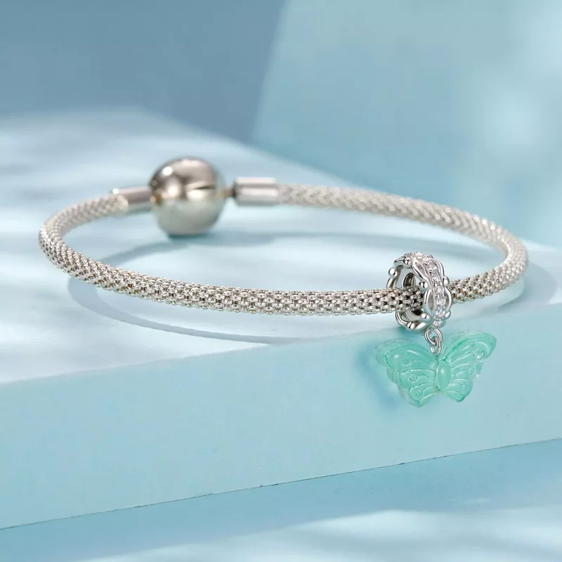 (imagen para) Dije de mariposa verde estilo PANDORA - SCC2712 - Ver 3