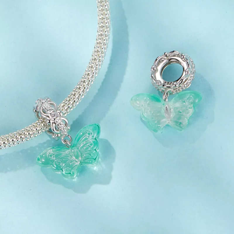 (imagen para) Dije de mariposa verde estilo PANDORA - SCC2712 - Ver 4
