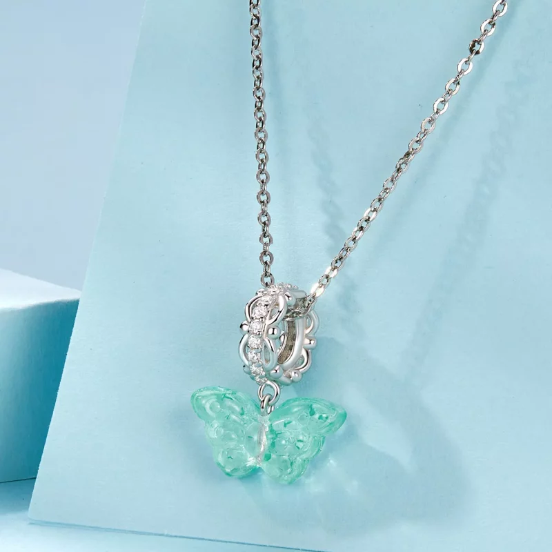 (imagen para) Dije de mariposa verde estilo PANDORA - SCC2712 - Ver 5