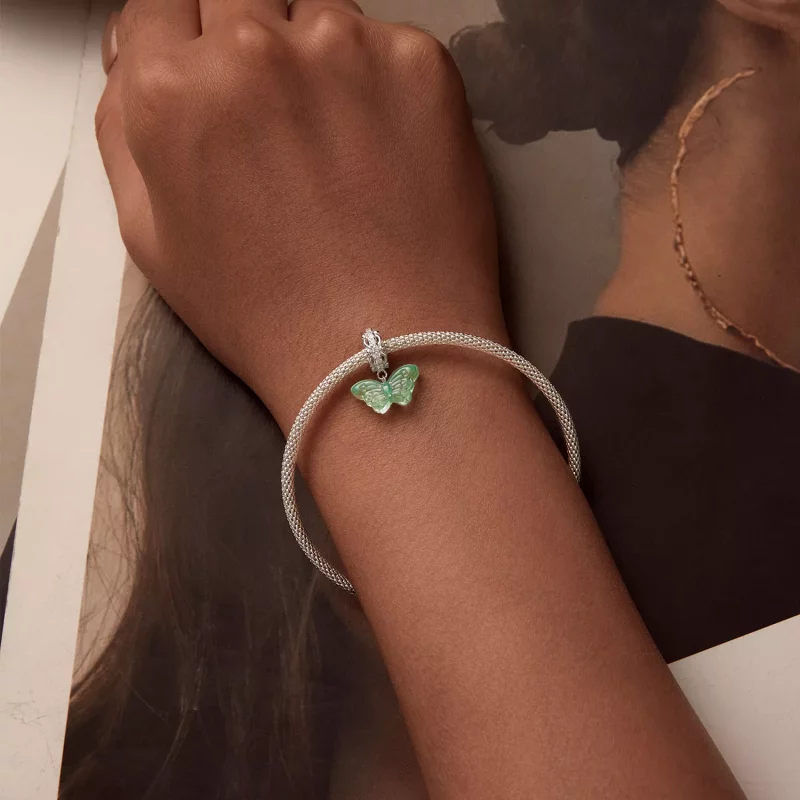 (imagen para) Dije de mariposa verde estilo PANDORA - SCC2712 - Ver 6