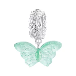 Dije de mariposa verde estilo PANDORA - SCC2712 (imagen para) Dije de mariposa verde estilo PANDORA - SCC2712