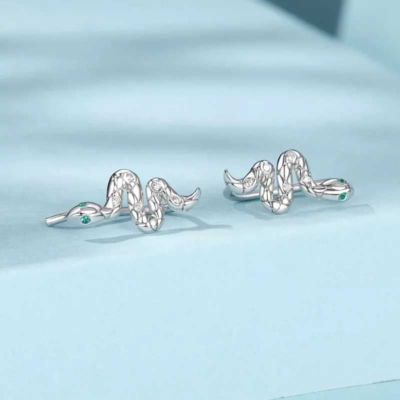 (imagen para) Gancho para la oreja con forma de serpiente estilo PANDORA - SCE1700 - Ver 2