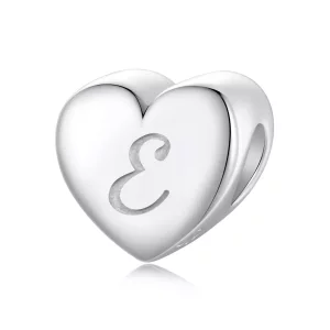 Letra E de corazón estilo PANDORA - SCP065-E (imagen para) Letra E de corazón estilo PANDORA - SCP065-E