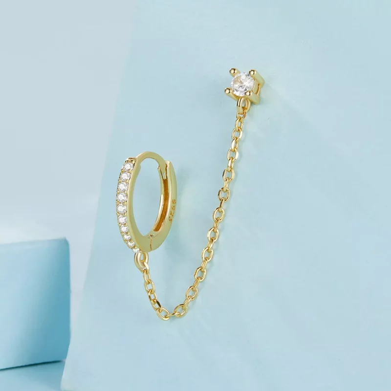 (imagen para) Pendientes chapados en oro estilo PANDORA - SCE1678-B - Ver 3