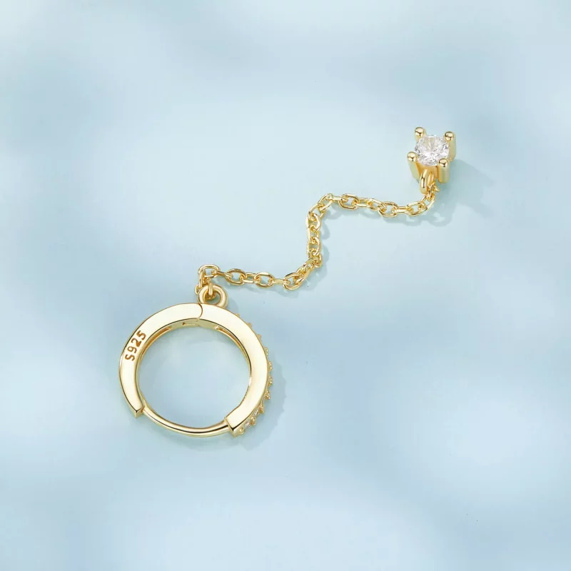 (imagen para) Pendientes chapados en oro estilo PANDORA - SCE1678-B - Ver 4