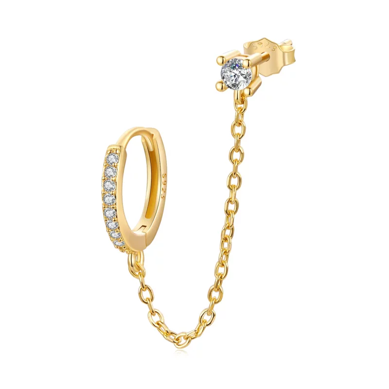 (imagen para) Pendientes chapados en oro estilo PANDORA - SCE1678-B