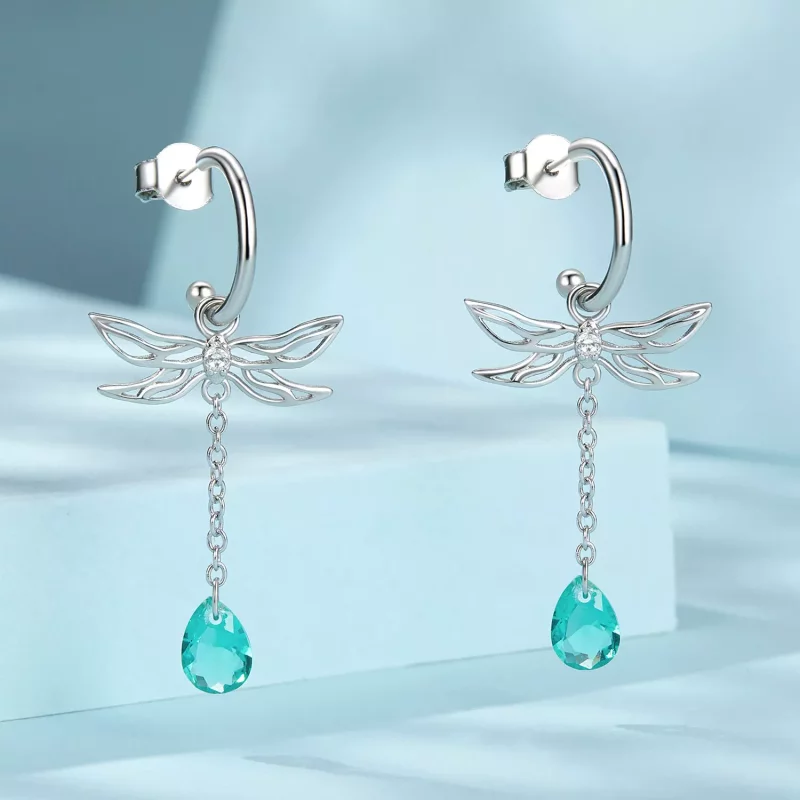 (imagen para) Pendientes con borlas y libélula estilo PANDORA - SCE1699 - Ver 2