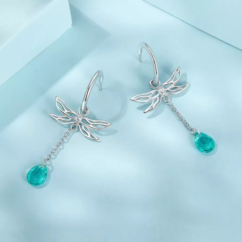 (imagen para) Pendientes con borlas y libélula estilo PANDORA - SCE1699 - Ver 3