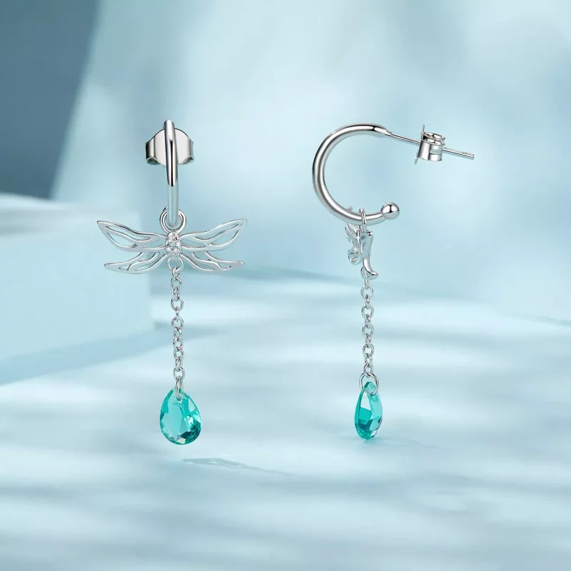 (imagen para) Pendientes con borlas y libélula estilo PANDORA - SCE1699 - Ver 4