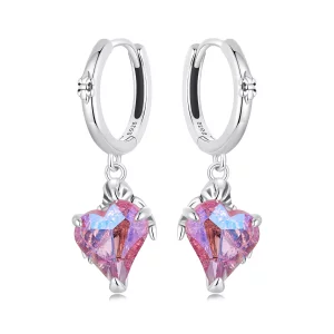 (imagen para) Pendientes con forma de corazón y mano de esqueleto estilo PANDORA - SCE1705