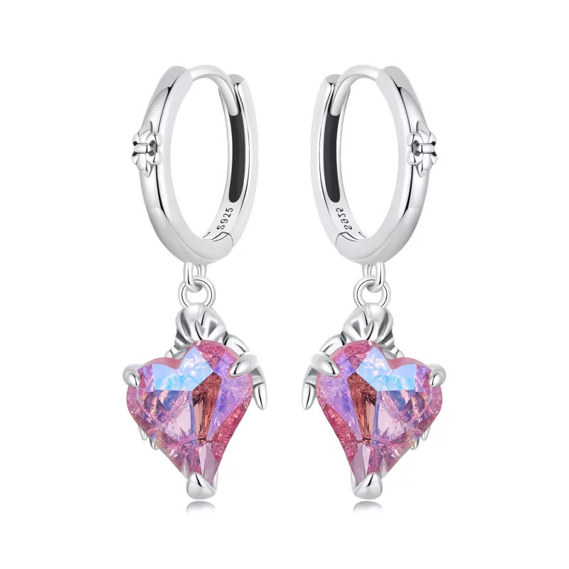 (imagen para) Pendientes con forma de corazón y mano de esqueleto estilo PANDORA - SCE1705