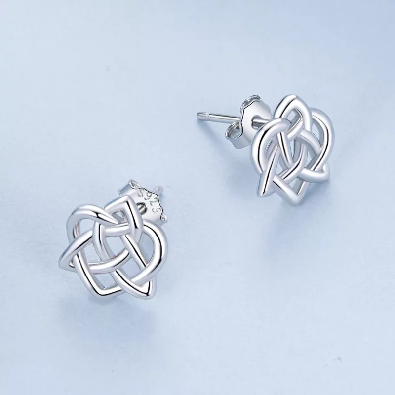 (imagen para) Pendientes con nudo celta estilo PANDORA - BSE958 - Ver 3