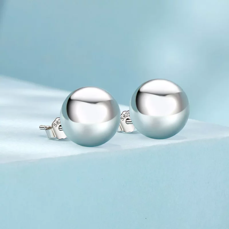 (imagen para) Pendientes de bola grande estilo PANDORA - SCE1725-L - Ver 2