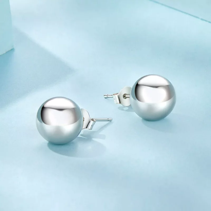 (imagen para) Pendientes de bola grande estilo PANDORA - SCE1725-L - Ver 3