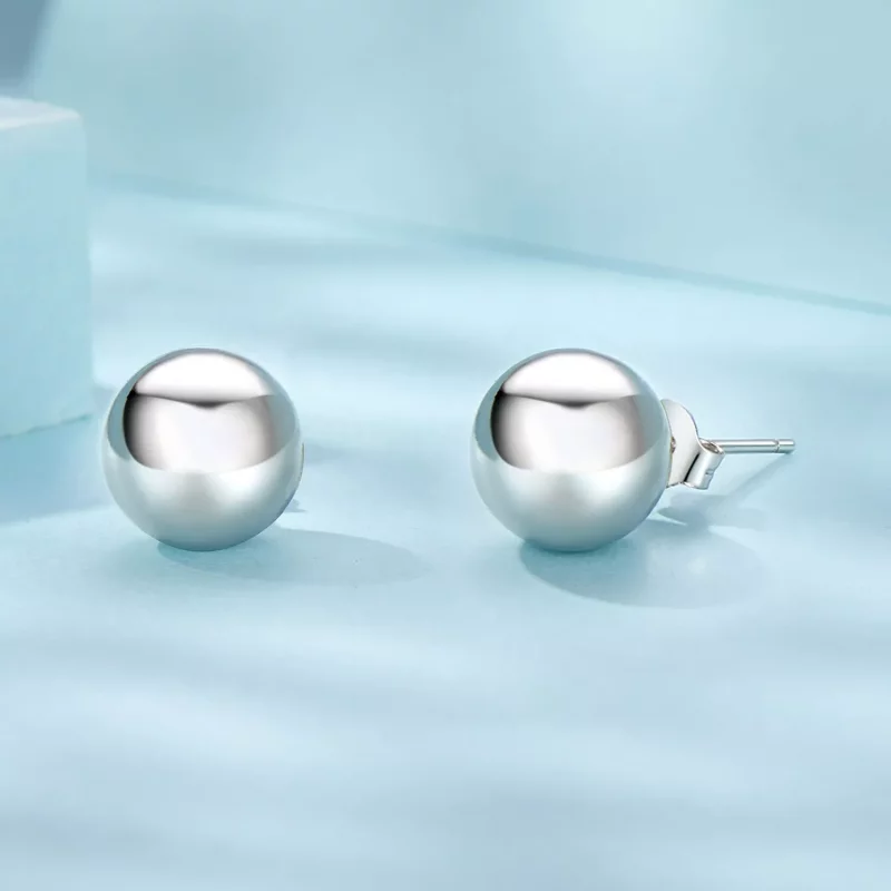 (imagen para) Pendientes de bola grande estilo PANDORA - SCE1725-L - Ver 4