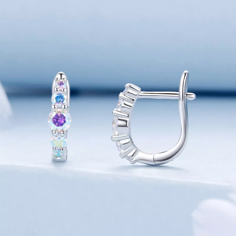 (imagen para) Pendientes de colores estilo PANDORA - BSE960 - Ver 2