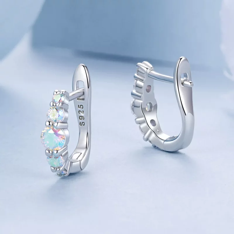 (imagen para) Pendientes de colores estilo PANDORA - BSE960 - Ver 3