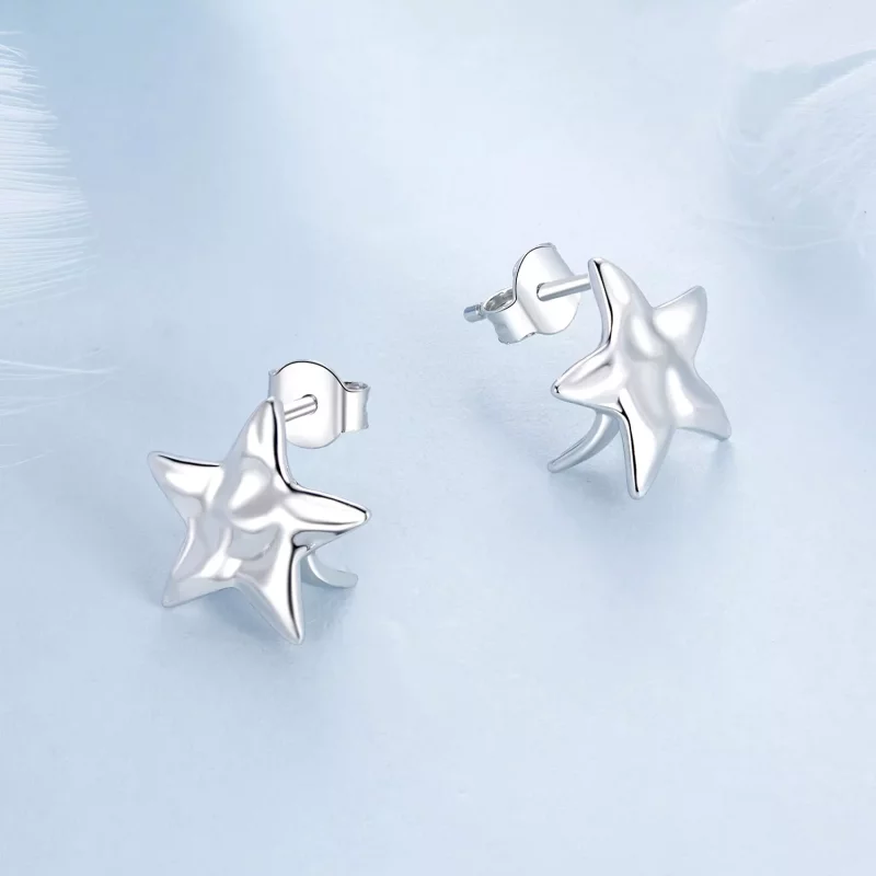 (imagen para) Pendientes de estrella estilo PANDORA - BSE965 - Ver 3