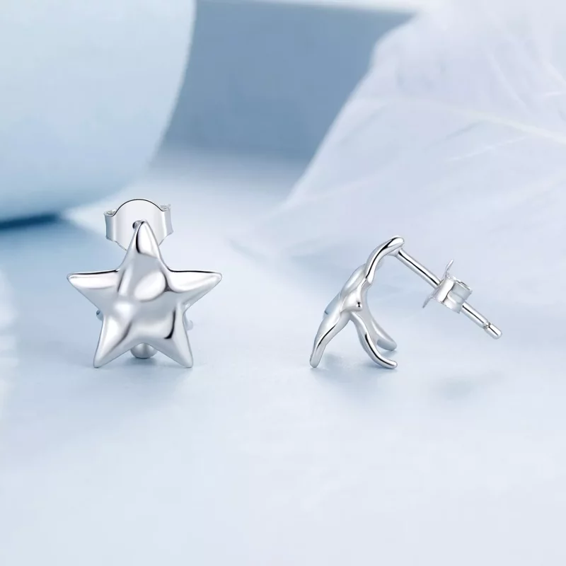 (imagen para) Pendientes de estrella estilo PANDORA - BSE965 - Ver 4