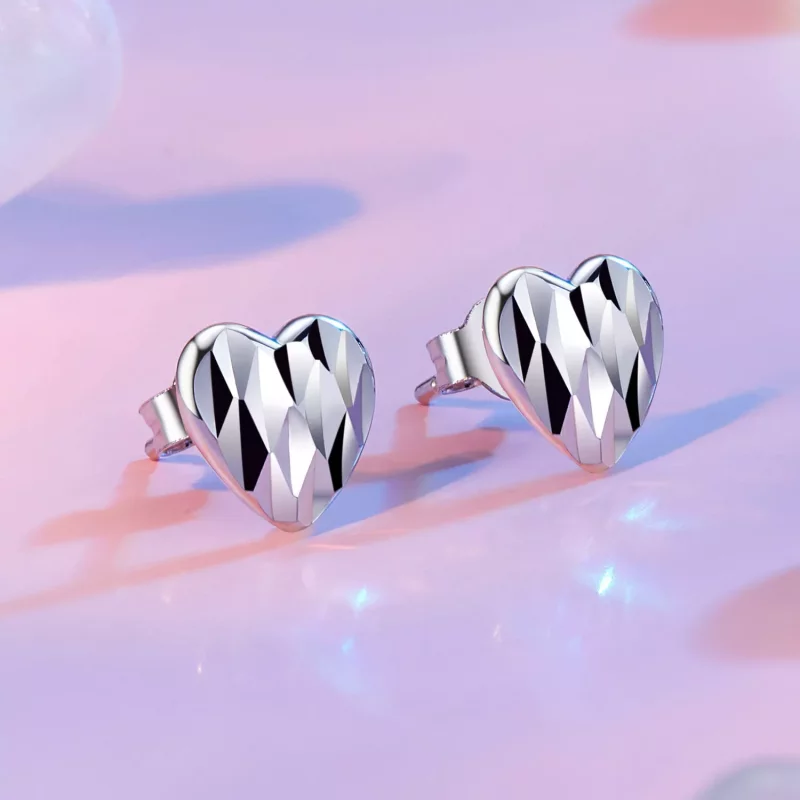(imagen para) Pendientes de flores en forma de corazón estilo PANDORA - SCE1703 - Ver 2