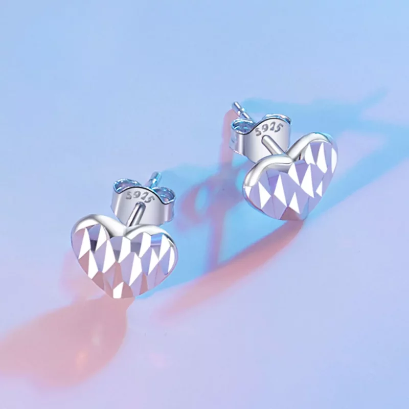 (imagen para) Pendientes de flores en forma de corazón estilo PANDORA - SCE1703 - Ver 4