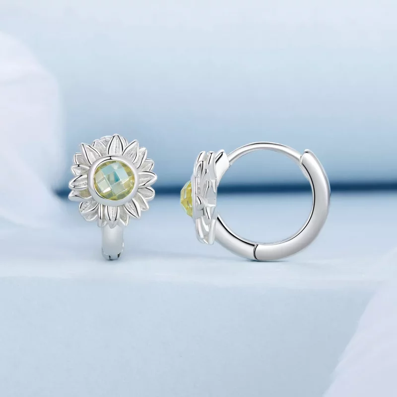 (imagen para) Pendientes de girasol estilo PANDORA - BSE966 - Ver 2