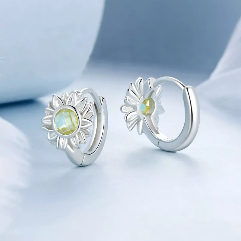 (imagen para) Pendientes de girasol estilo PANDORA - BSE966 - Ver 3