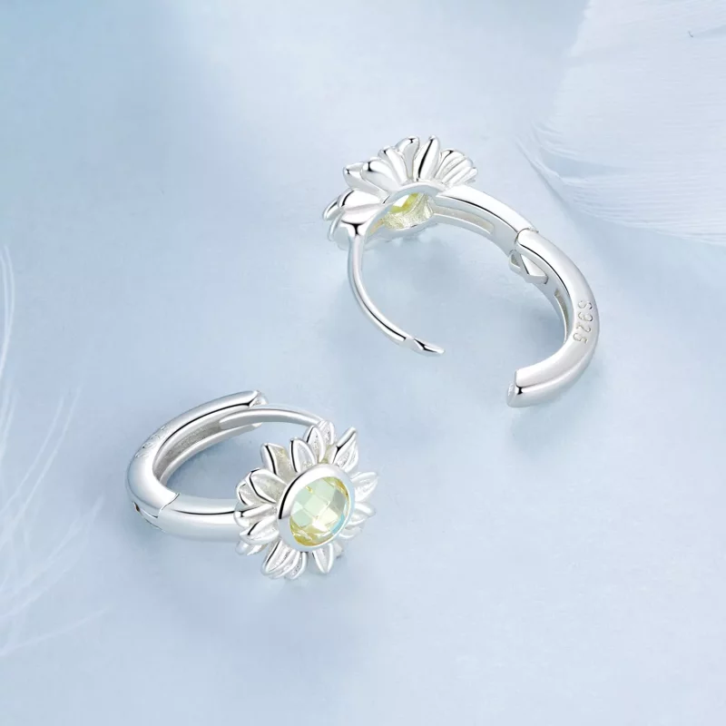 (imagen para) Pendientes de girasol estilo PANDORA - BSE966 - Ver 4